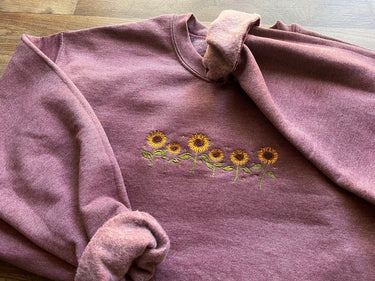 Sunflower Embroidered Crewneck | wildflowers crewneck, floral sweatshirt, sunflowers embroidered sweatshirt, floral embroidered sweatshirt